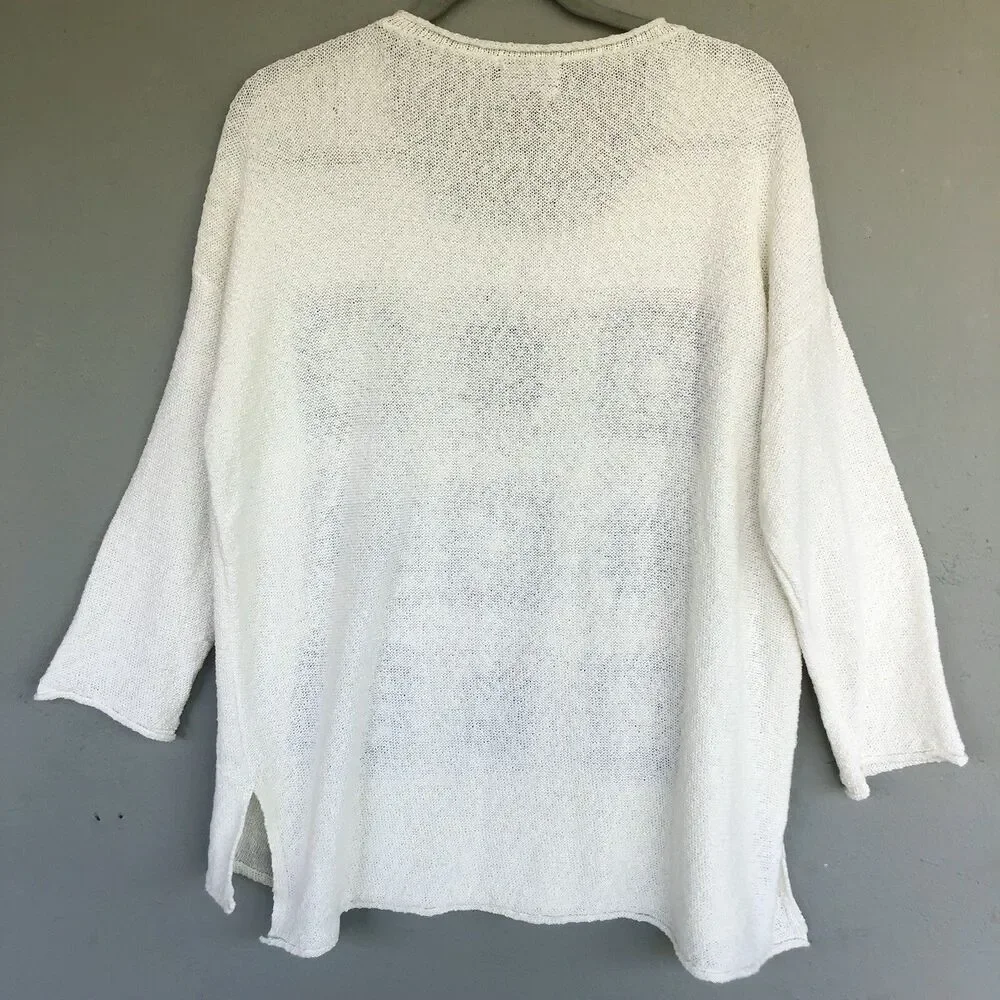 Womens Crochet Granny Square Knit Top M Boho Cottagecore Sweater Y2K Festival